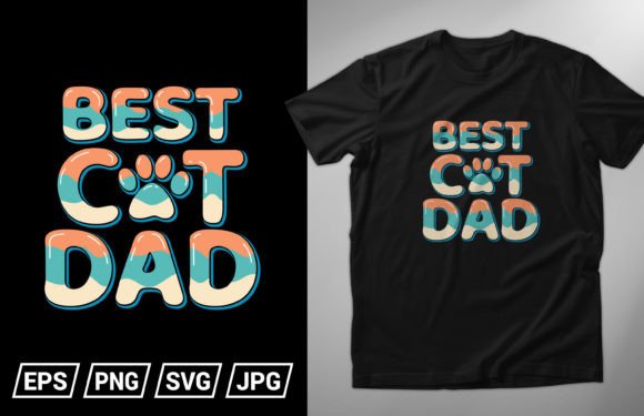 Best Cat Dad T-shirt Design Vector Review