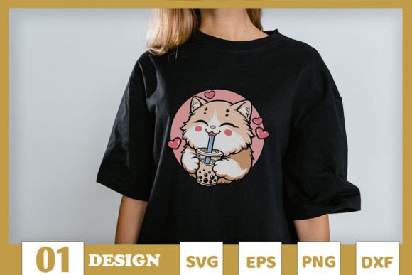 Cat Boba Tea Valentine SVG Review