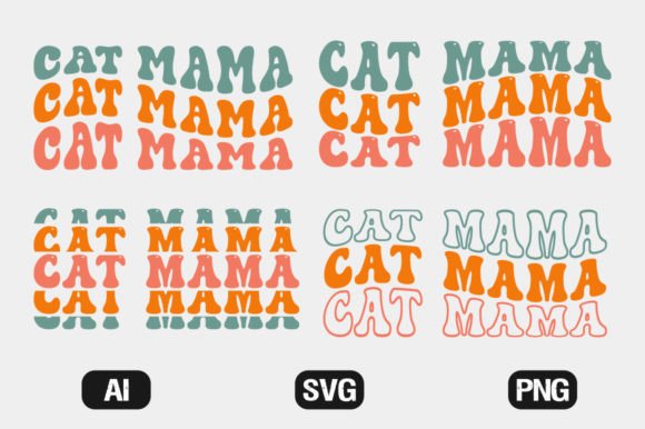Cat Mama Retro Wavy SVG Bundle T-shirt Review