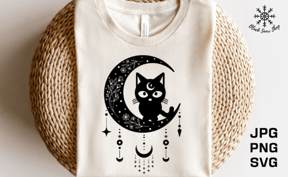 Cat Moon Boho Celestial SVG Review