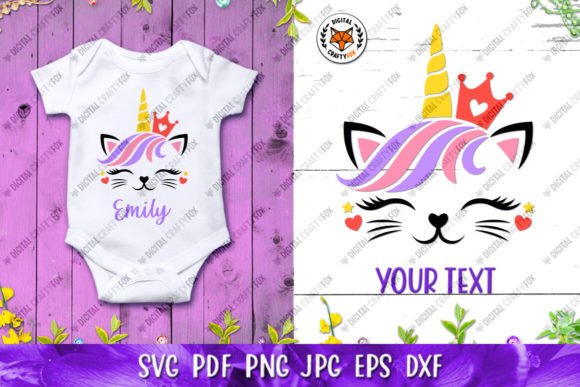Cat Unicorn Face SVG for Embroidery Projects