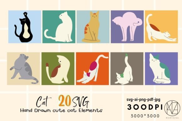 Cute Cat Hand Drawn Illustration SVG Review