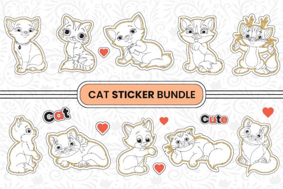 Cute Valentine Cat Stickers Bundle Review