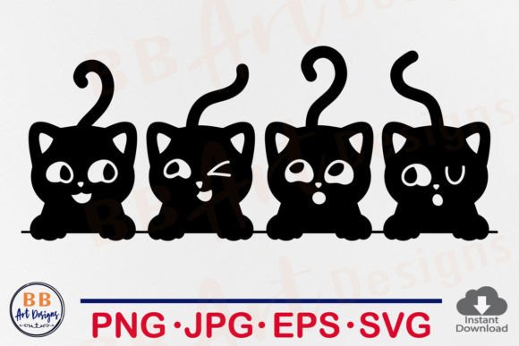 Peeking Cat Svg Black Cat Silhouette Png Review