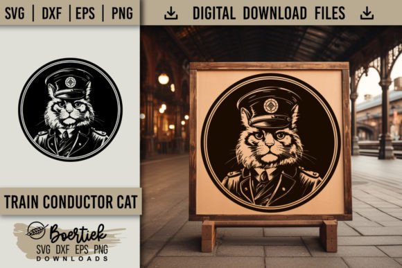 Train Conductor Cat SVG Review for Embroidery Projects